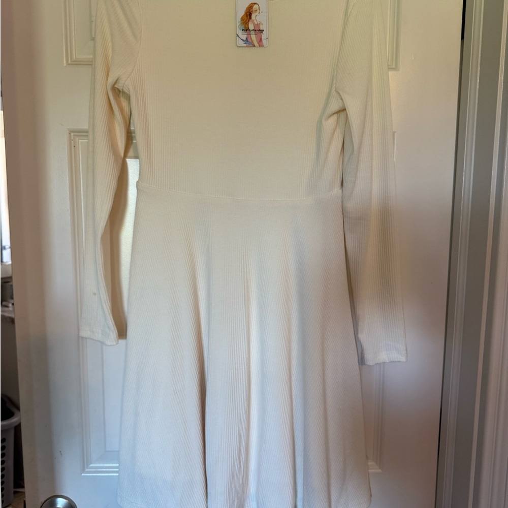 Cream Long Sleeve Dress